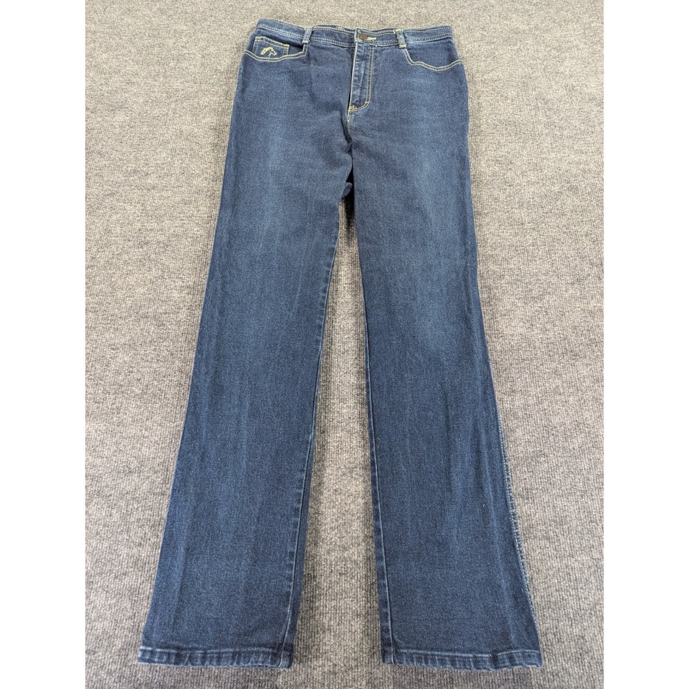 Vintage Jordache High Waisted Straight Leg Jeans Dark Wash Blue Size 16 32x33
